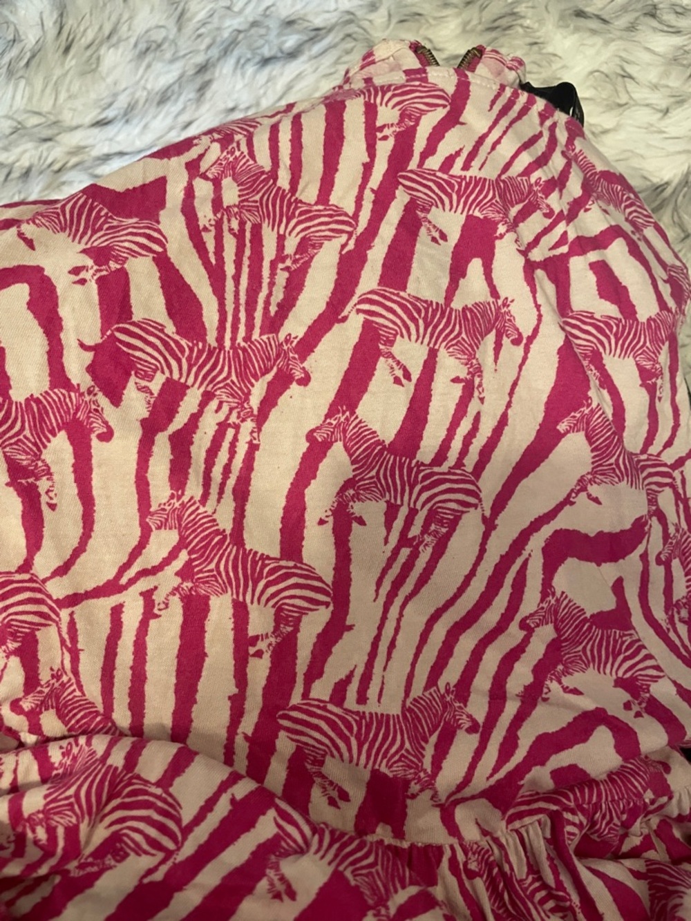 H&M Zebra Pink and White High-Low Dress